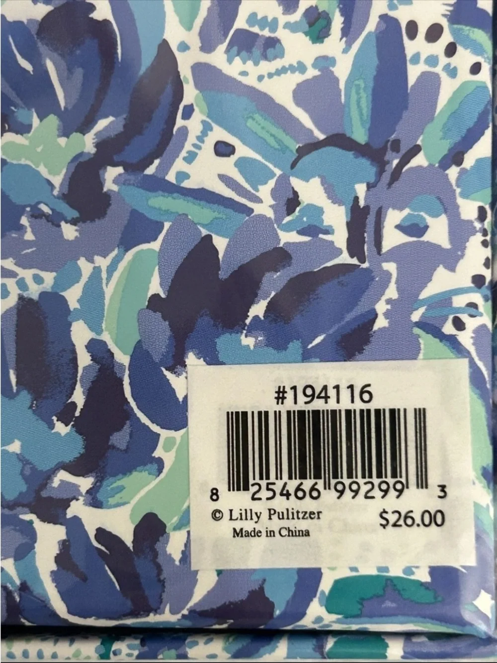 Lilly Pulitzer Charging Tag Keychain Blue Floral High Maintenance Micro USB-USB2
